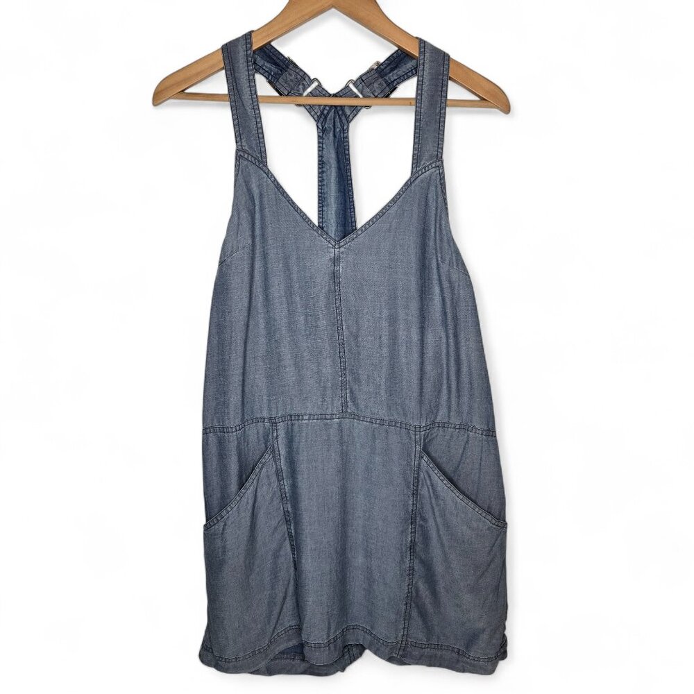 NWT Addison T Back Tank Dress Women's Adjustable Shoulder Strap Light Denim‎ M